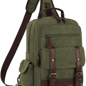 Bolsa de mensajero vintage, mochila de lona para viajes, bolsa de hombro para hombre, bolsa de doble uso para transporte de mano y transporte cruzado Bolsa de mensajero vintage, mochila de lona para viajes, bolsa de hombro para hombre, bolsa de doble uso para transporte de mano y transporte cruzado