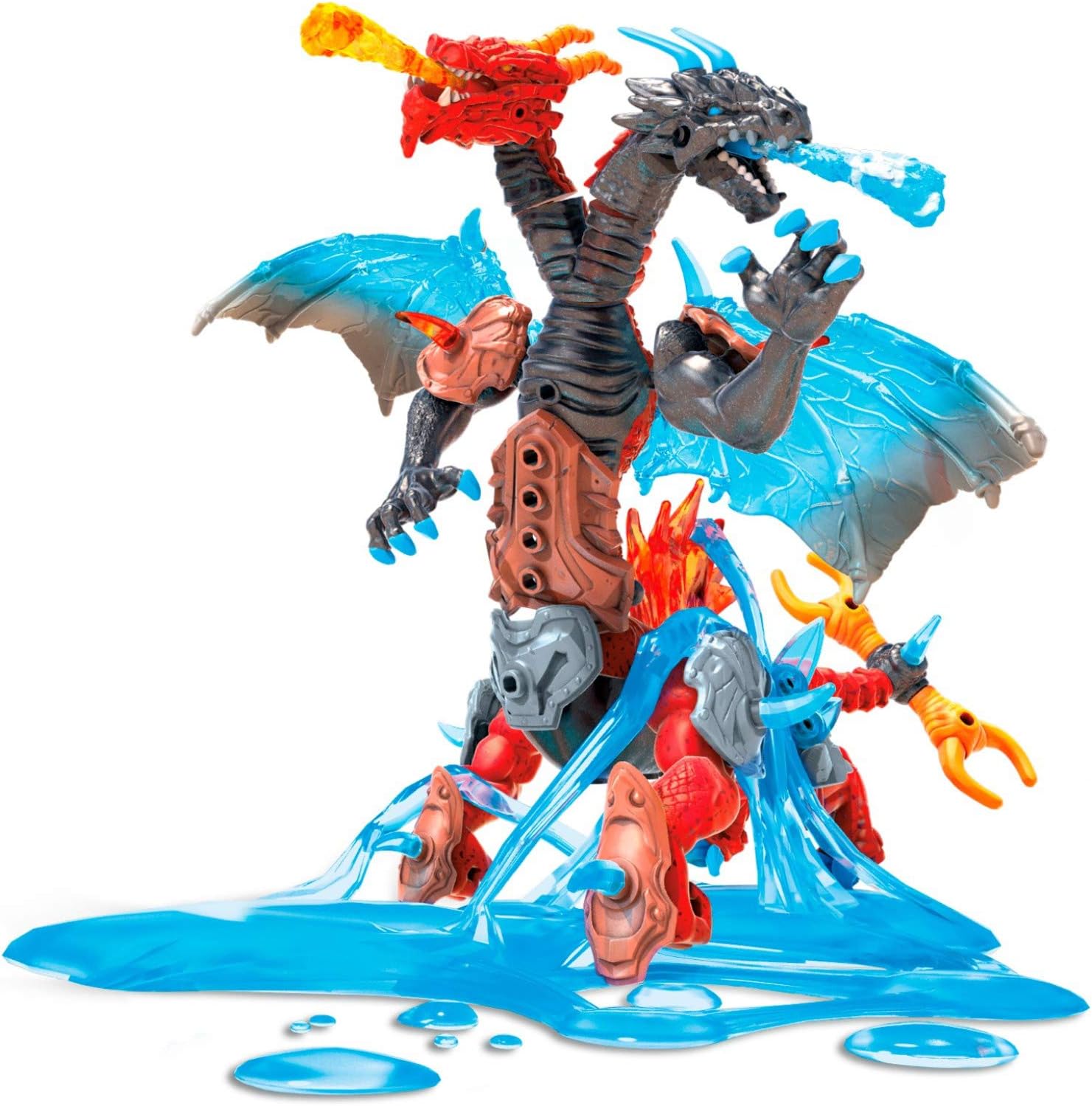 Mega Construx Breakout Beasts – Juego de construcción Fusion Beast 2 en 1 con 2 figuras para construir, slime para niños