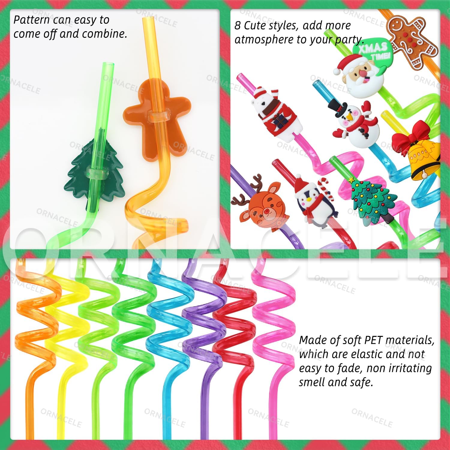 24 popotes reutilizables de Navidad, muñeco de nieve, pingüino, reno, cascabel, hombre de jengibre, regalos de fiesta, regalos para niños,