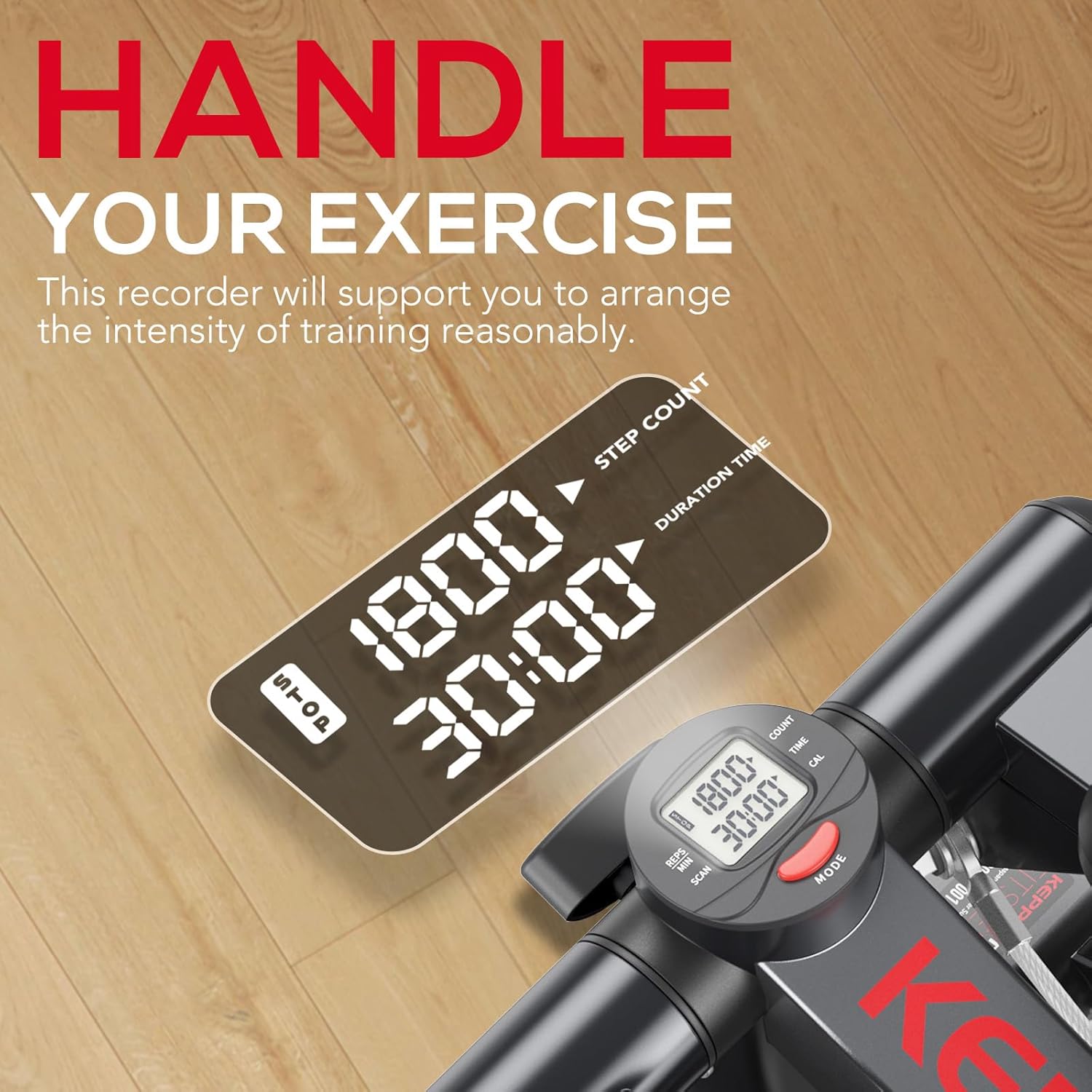 KeppiFitness Steppers para hacer ejercicio en casa, mini máquina de escaleras, con capacidad máxima de 350 libras, mini stepper con bandas de