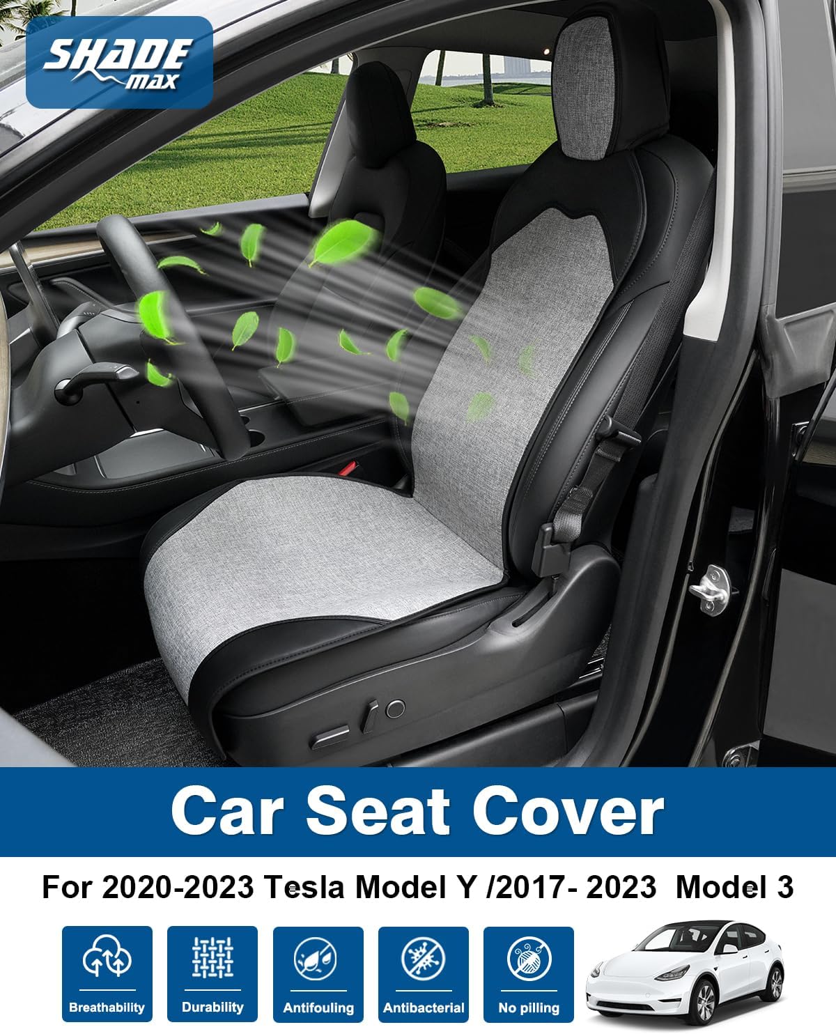 Fundas de asiento para Tesla modelo YModel 3, accesorios para asiento delantero de automóvil, protector de asiento para todas las estaciones,