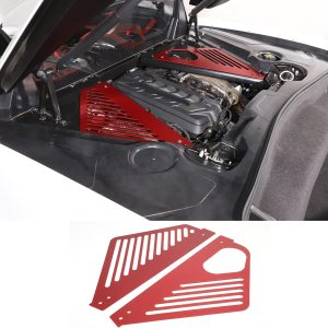 Cubierta de panel de bahía de motor compatible con Chevrolet Corvette C8 Stingray 2020-2024, compartimento de aluminio para motor izquierdo derecho Cubierta de panel de bahía de motor compatible con Chevrolet Corvette C8 Stingray 2020-2024, compartimento de aluminio para motor izquierdo derecho