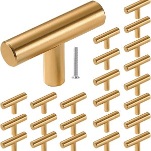 THSIREE Paquete de 24 pomos para gabinete, tiradores de gabinete con barra en T, manijas modernas para cajones de cocina, accesorios de gabinete con THSIREE Paquete de 24 pomos para gabinete, tiradores de gabinete con barra en T, manijas modernas para cajones de cocina, accesorios de gabinete con