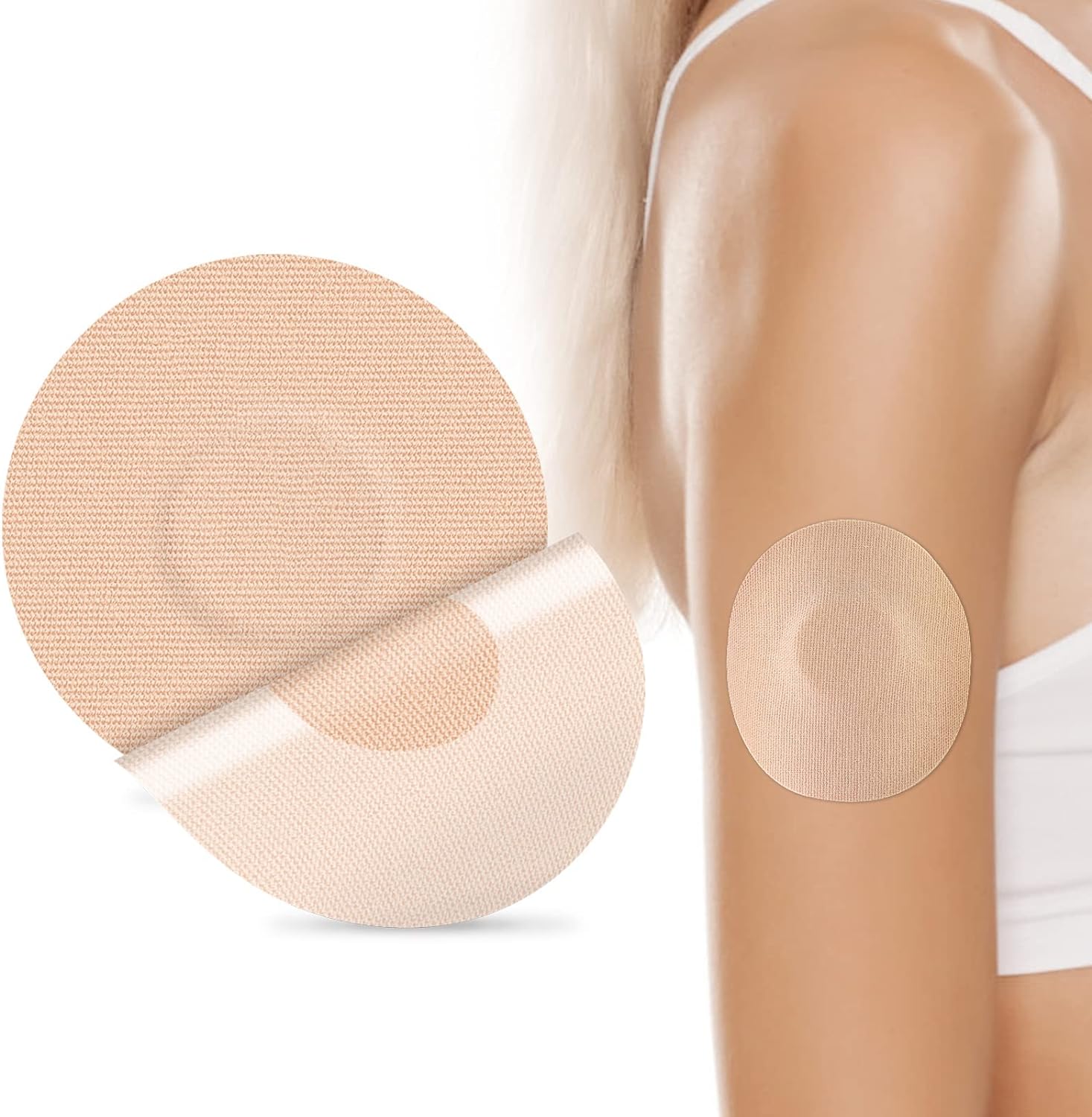 Paquete de 30 parches adhesivos impermeables para Freestyle Libre 23 cubiertas de sensor precortadas Carne Parches CGM flexibles sin pegamento en el
