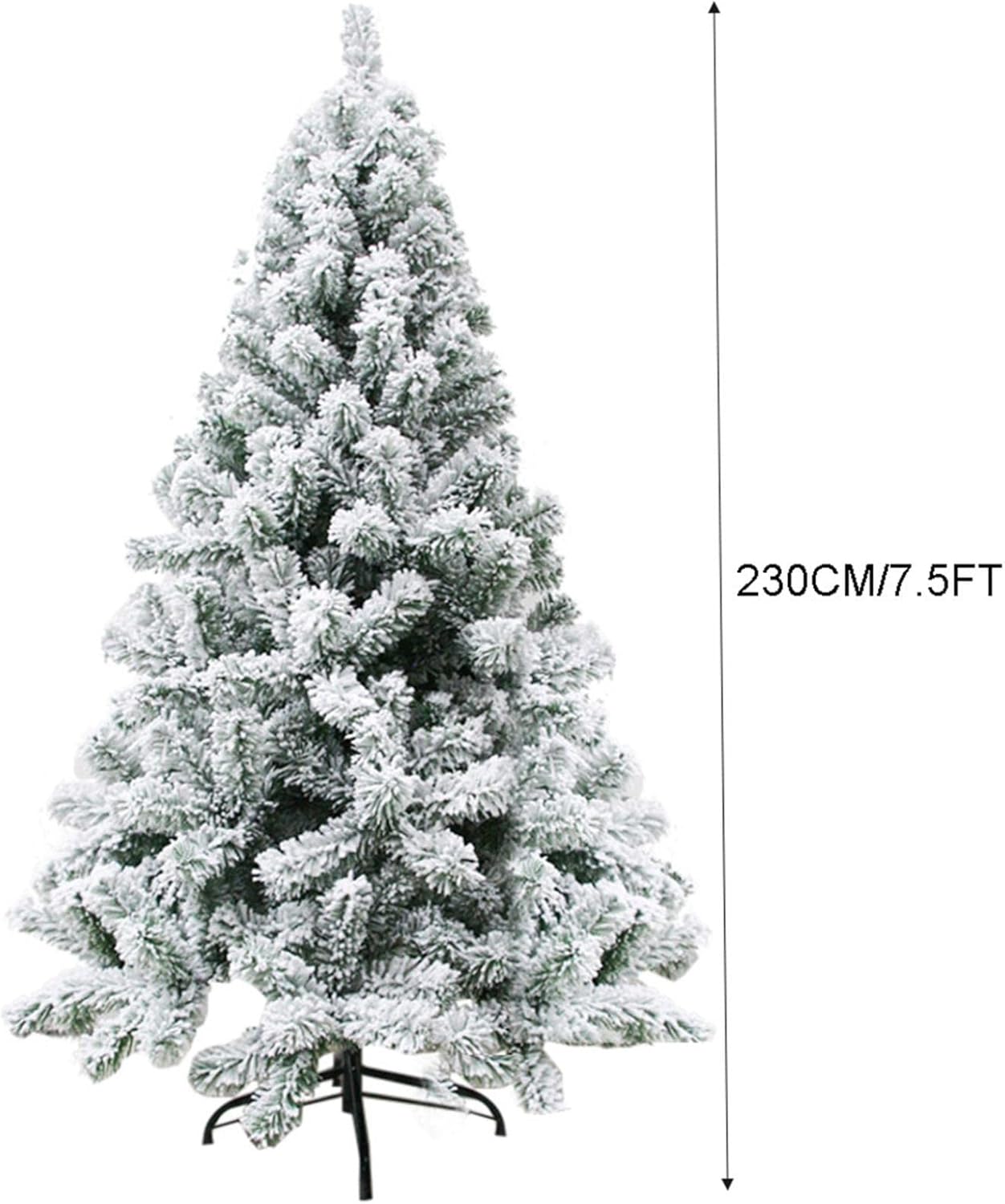 Decoración navideña árbol de Navidad artificial flocado de 7.5 pies, árbol de lápiz de Navidad, decoración del hogar de vacaciones para fiestas,