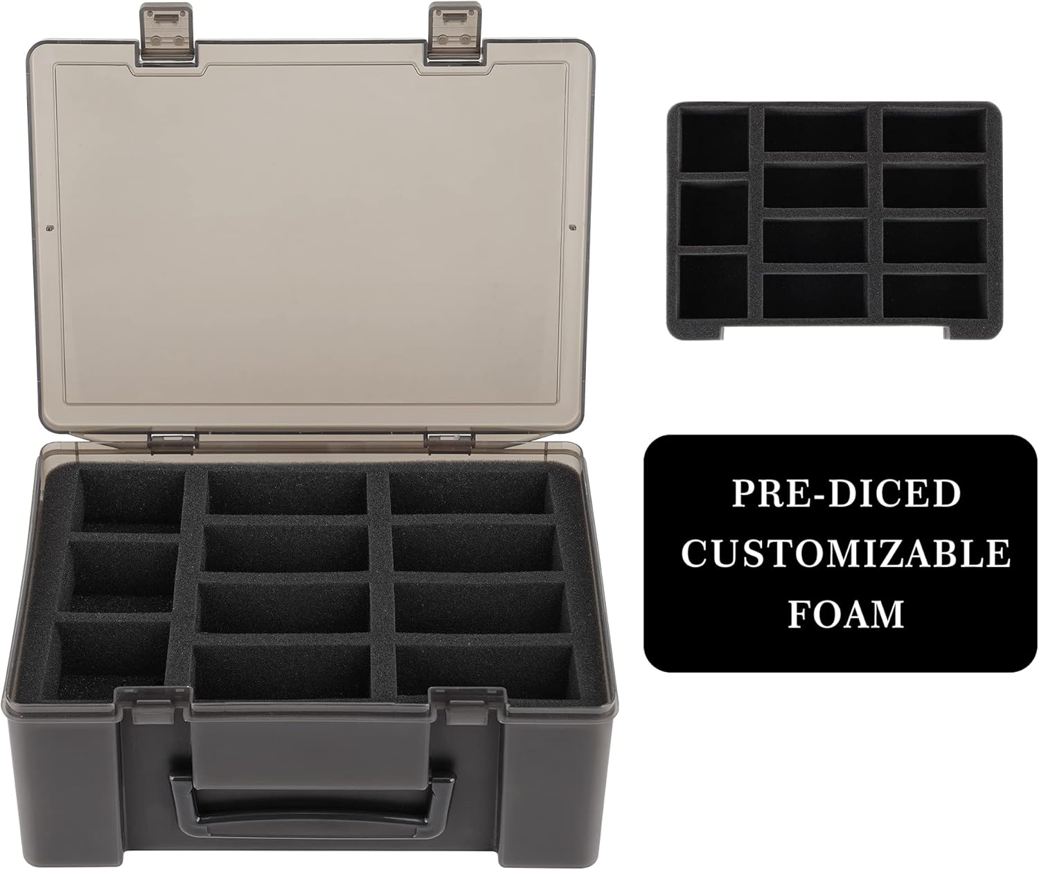 Estuche de transporte resistente de almacenamiento en miniatura, 22 ranuras, funda de transporte en miniatura, compatible con Warhammer 40k,