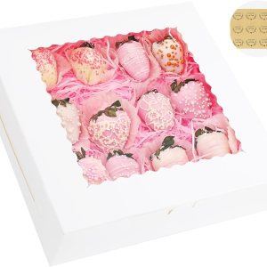 Yeplan 10 cajas para tartas, cajas de panadería de 10 x 10 x 2.5 pulgadas con ventana, caja de galletas para pastel, donas, chocolate, postre, Yeplan 10 cajas para tartas, cajas de panadería de 10 x 10 x 2.5 pulgadas con ventana, caja de galletas para pastel, donas, chocolate, postre,