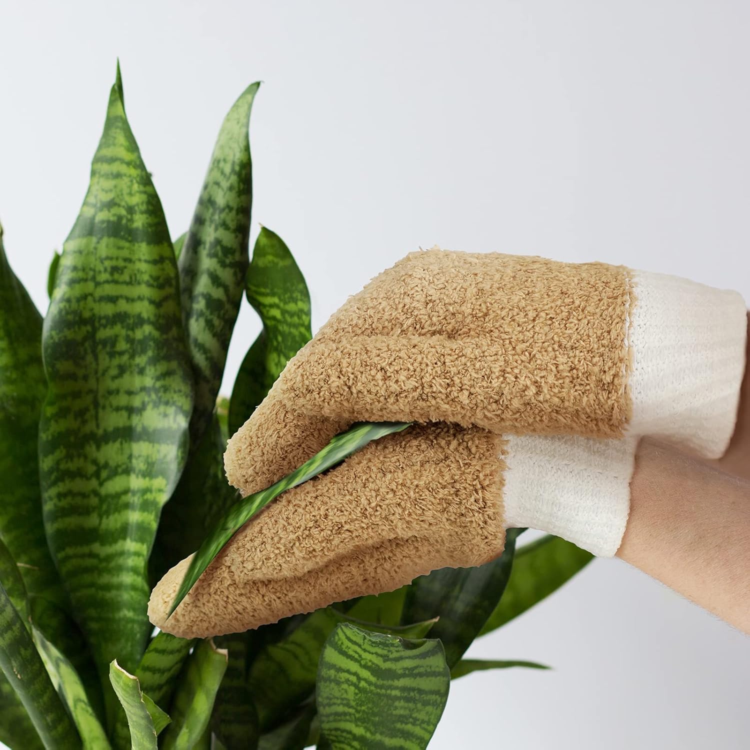 BBTO 3 pares de guantes de microfibra con pulgar, guantes de limpieza para el hogar, sin arañazos, reutilizables, lavables, para plantas, casa,