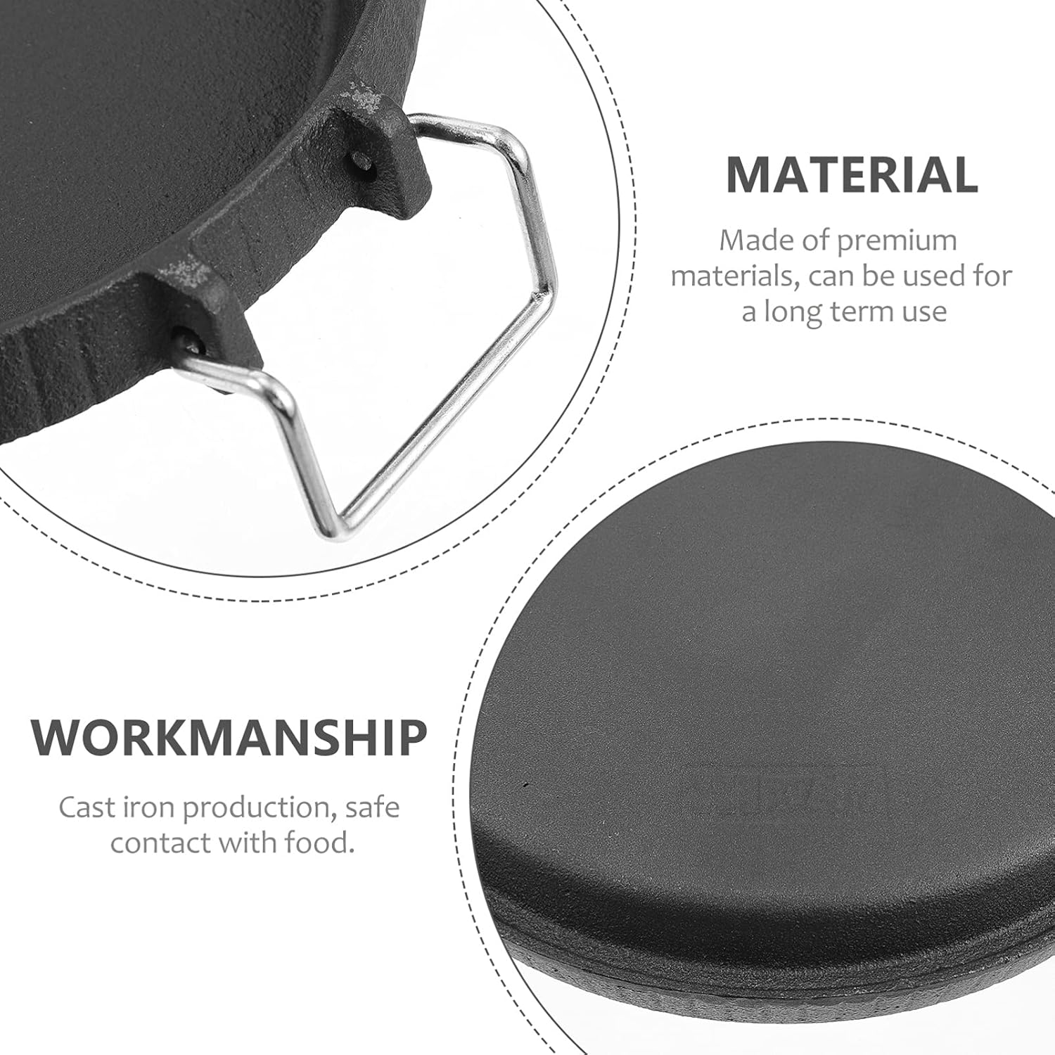 Parrillas para exteriores, sartén antiadherente para estufa, plancha de hierro fundido con doble asa, utensilios de cocina antiadherentes para