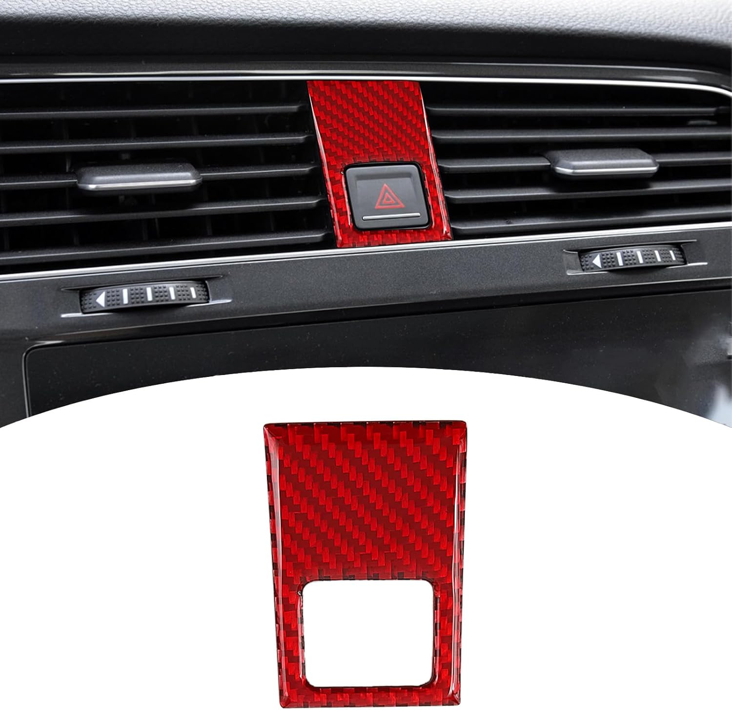 Compatible con marco de interruptor de emergencia de automóvil, cubierta de fibra de carbono, accesorios interiores para Volkswagen VW Golf 7 2014