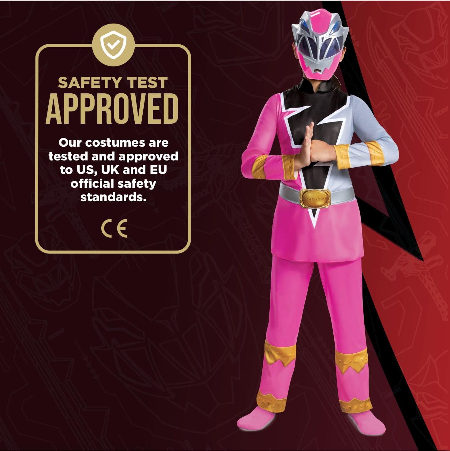 Disfraz de Power Rangers Dino Fury Pink Ranger para niños