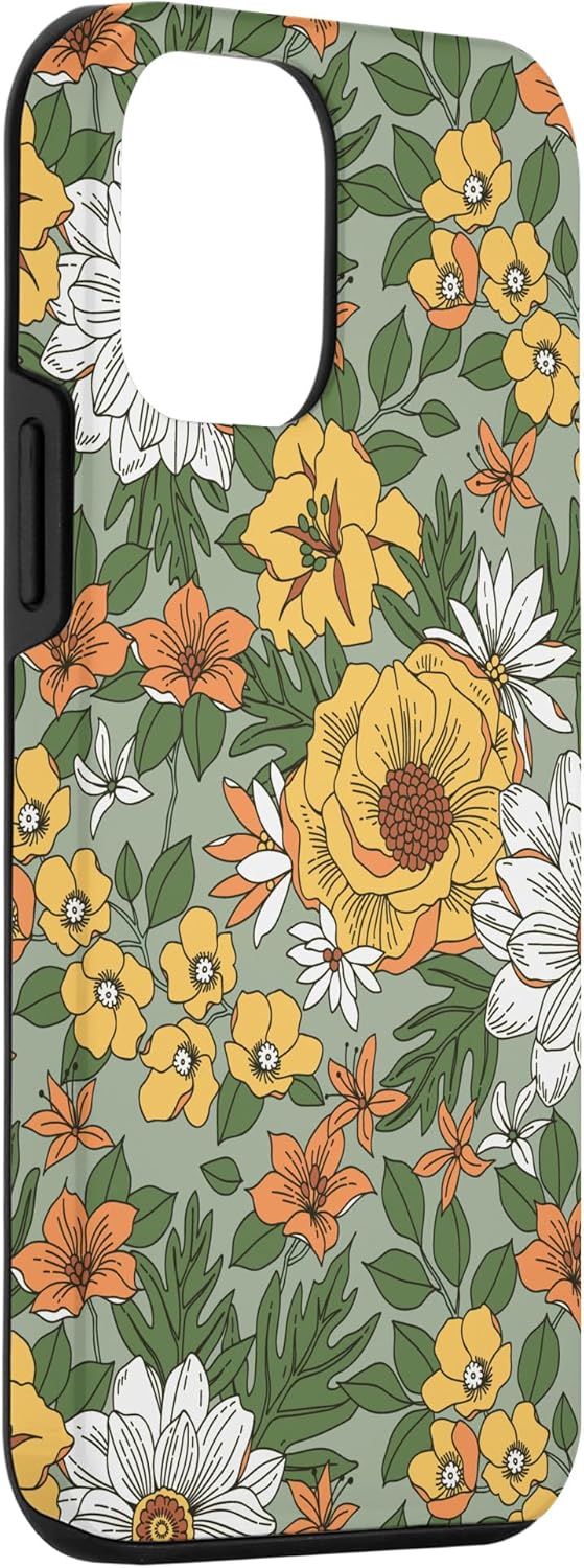 Funda para iPhone 12 mini flores silvestres amarillas flores de verano botánico floral