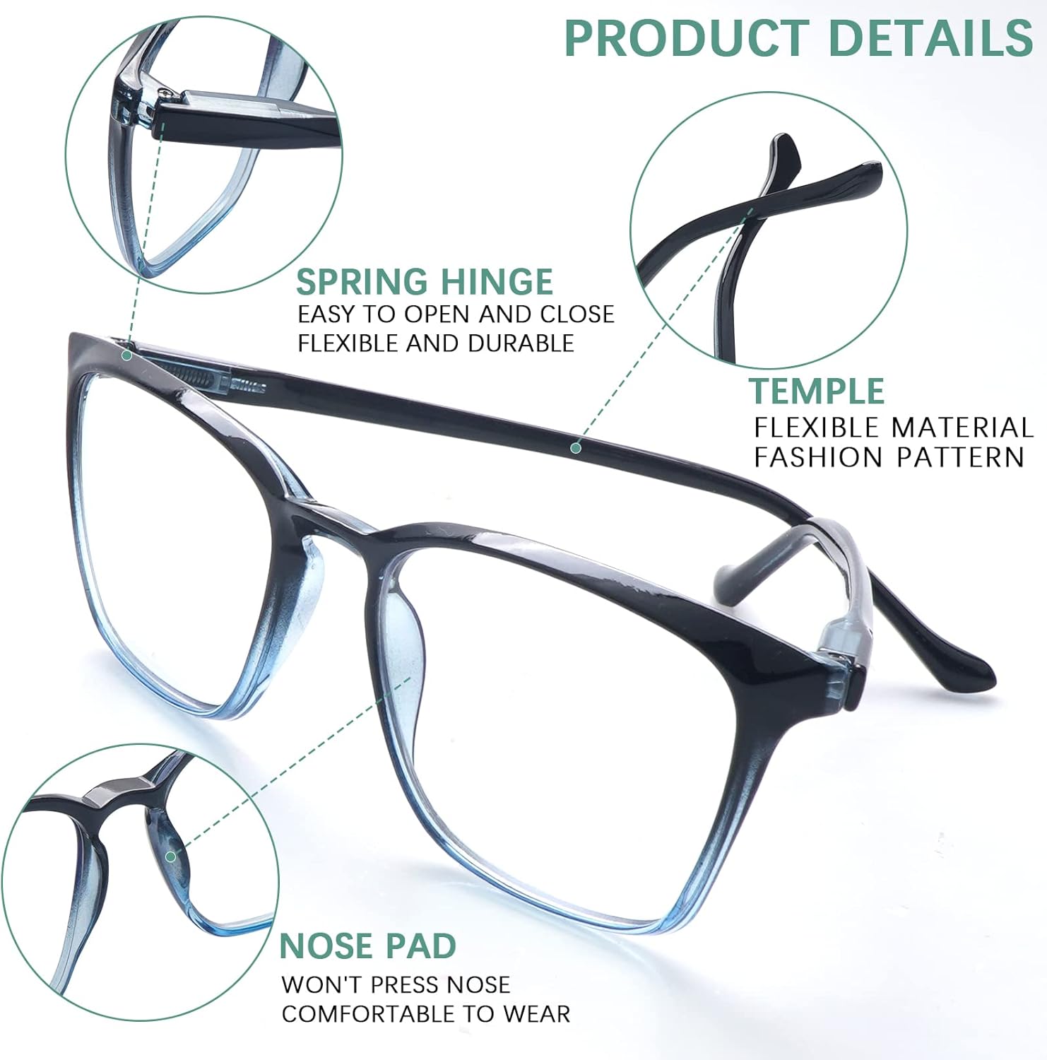 COJWIS Paquete de 3 lentes de lectura progresivos multienfoque para mujeres y hombres, protección UV, lentes de sol multifocales con bisagra de