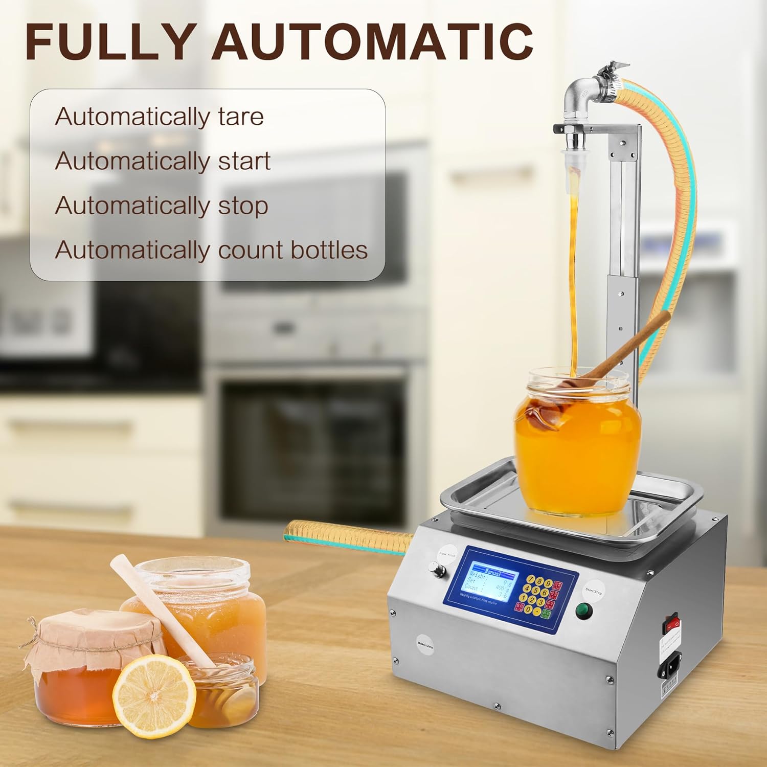 Máquina de llenado de líquidos en pasta Llenadora automática de botellas de miel digital de 15Lmin Llenadora de botellas de pesaje eléctrico de gran