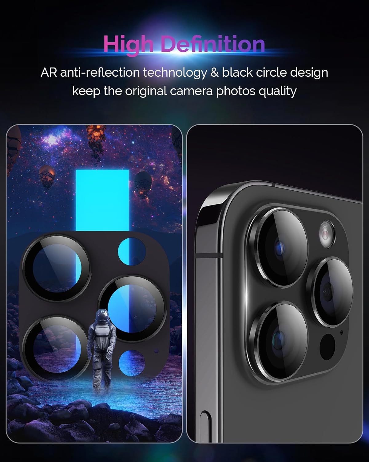 Protector de lente de cámara para iPhone 15 ProiPhone 15 Pro Max protección contra caídas cobertura completa metal 3D compatible con fundas cubierta