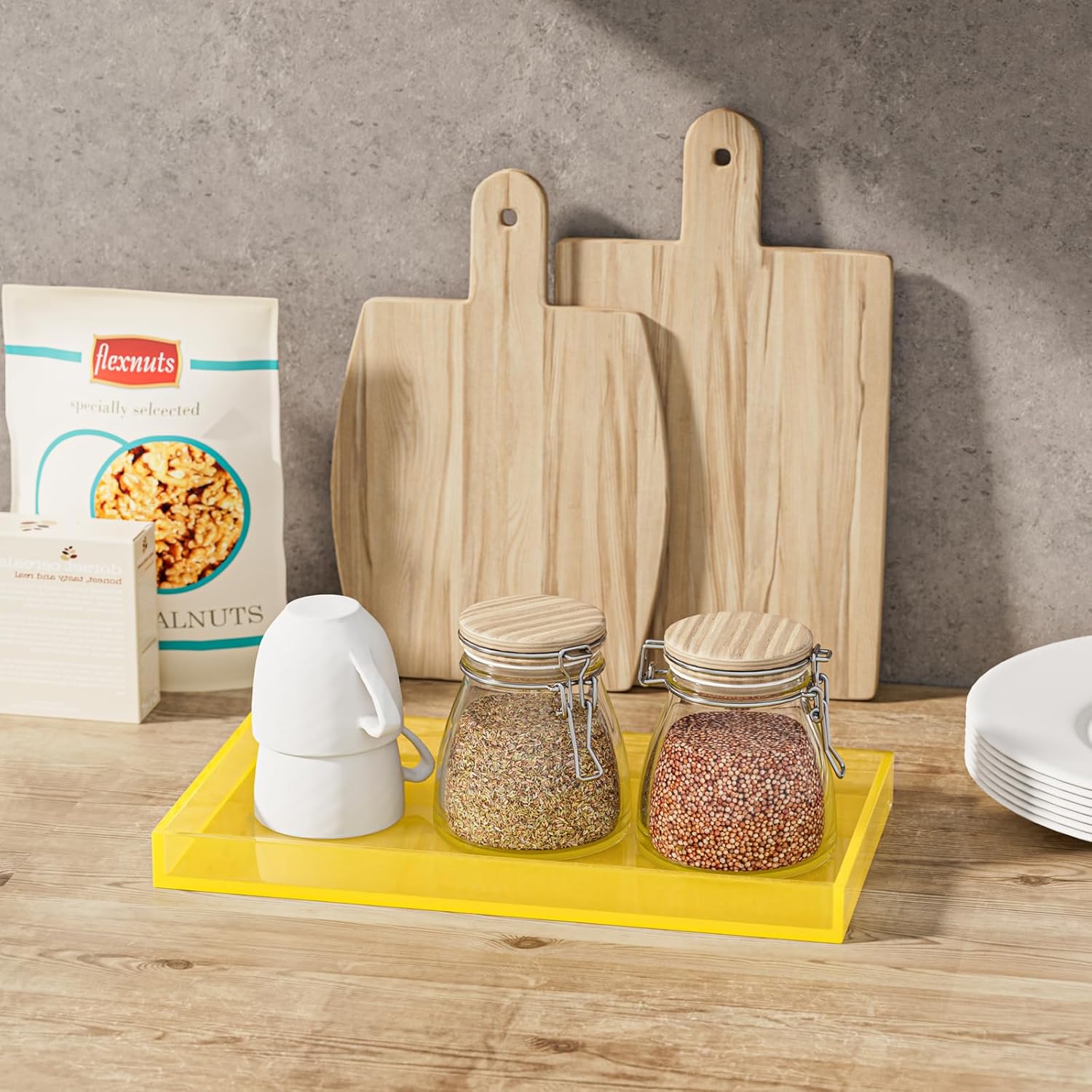 Bandeja de tocador de acrílico, bandeja decorativa para baño, perfume, joyería, bandeja de maquillaje para aparadores, organizador de escritorio