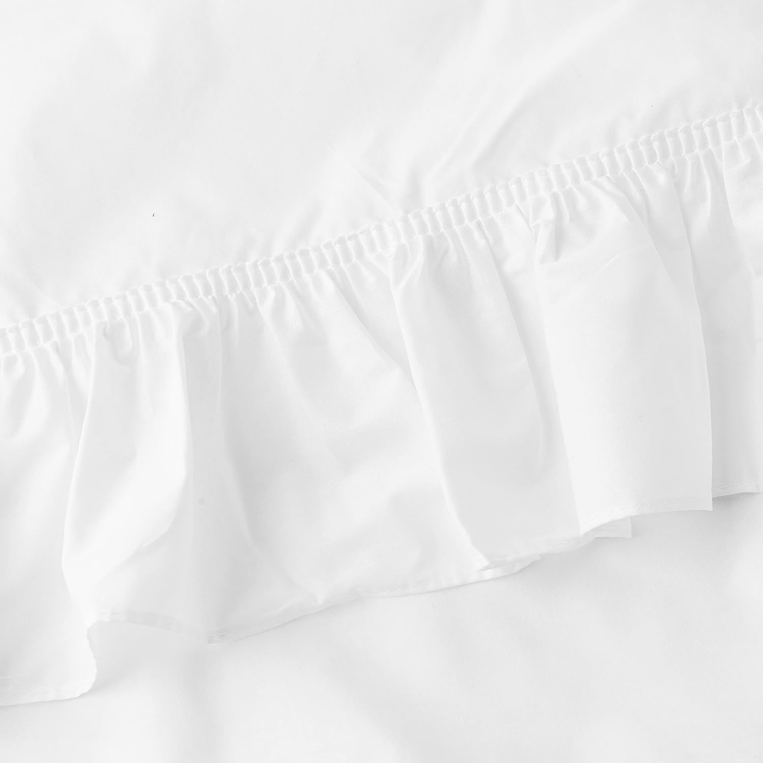 Ellis Curtain Par Prisilla clásico con volantes anchos con lazos, 80 x 63 pulgadas, blanco