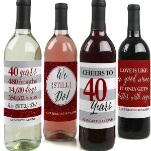 We Still Do – Decoraciones de aniversario de boda para mujeres y hombres, calcomanías para etiquetas de botellas de vino, juego de 4 We Still Do – Decoraciones de aniversario de boda para mujeres y hombres, calcomanías para etiquetas de botellas de vino, juego de 4
