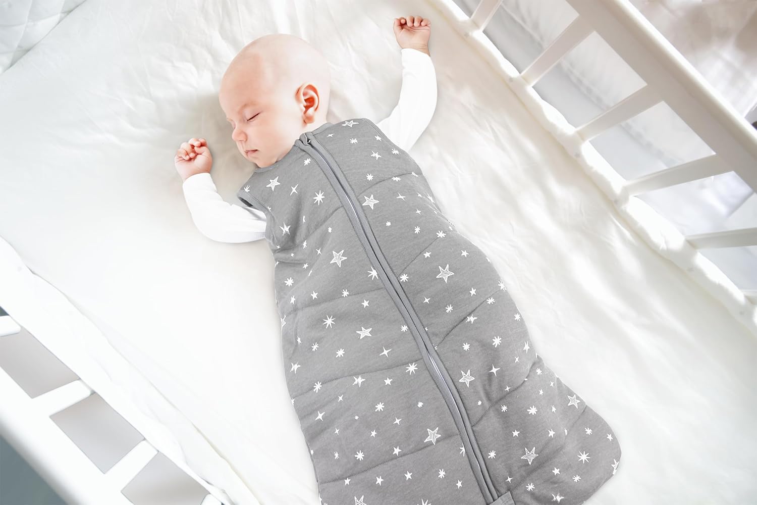 Manta para bebé, saco de dormir de invierno de 2.5 TOG, sacos de algodón para 6-12 meses, 1 paquete de tamaño mediano, 3 capas de 2 vías con