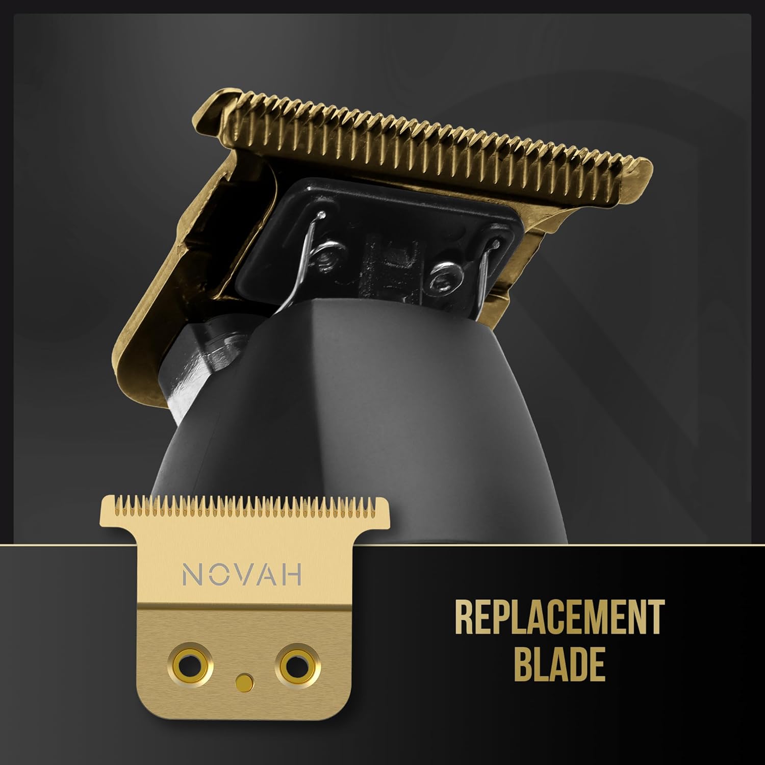 NOVAH – Cuchilla de repuesto para recortadora de pelo dorada para serie Pro y Barber (dorado)