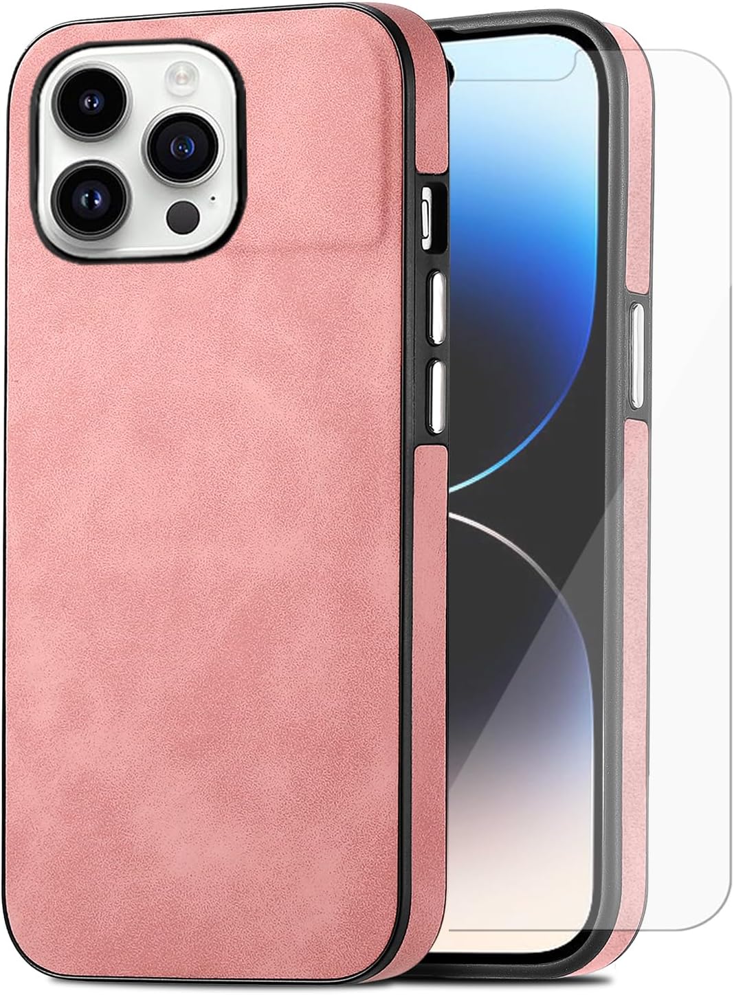 Asuwish Funda de teléfono para iPhone 14 Pro de 6.1 pulgadas con protector de pantalla de vidrio templado y funda de cuero delgada y suave,