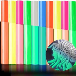 xTool – Vinilo de transferencia de calor que brilla en la oscuridad, 10 hojas de vinilo 3D de 12 x 10 pulgadas, vinilo de transferencia de calor de xTool – Vinilo de transferencia de calor que brilla en la oscuridad, 10 hojas de vinilo 3D de 12 x 10 pulgadas, vinilo de transferencia de calor de