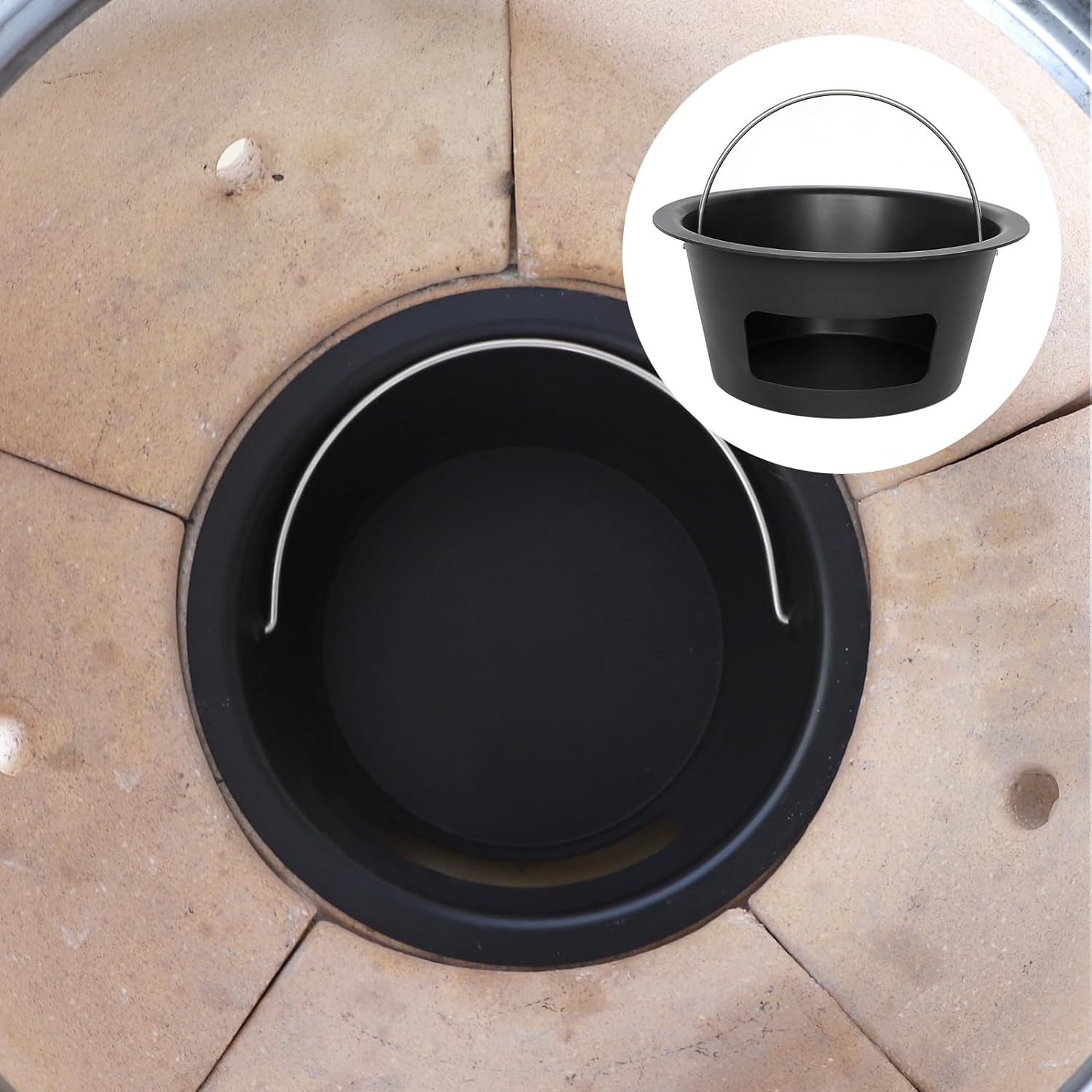 Contenedor de cenizas con mango plegable para Kamado J Classic, colector de cenizas de carbón imprescindible para parrilla Kamado, accesorios de