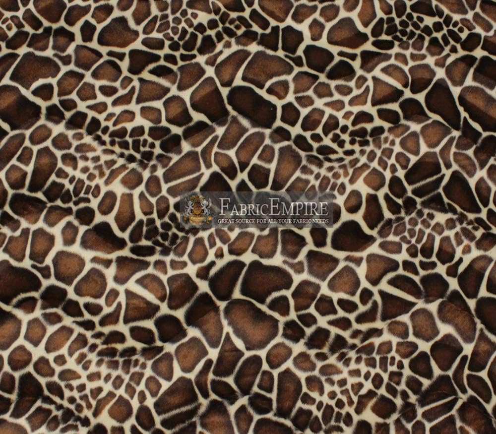 Velboa – Tela de piel sintética, jirafa, color marrón, 60 pulgadas de ancho, vendido por The Yard