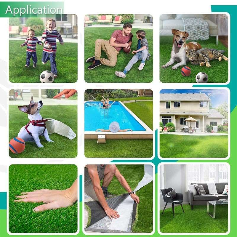 Petgrow Césped artificial sintético de 1 x 20 pies, alfombra de césped sintético falso de 0.8 pulgadas de altura para césped artificial para