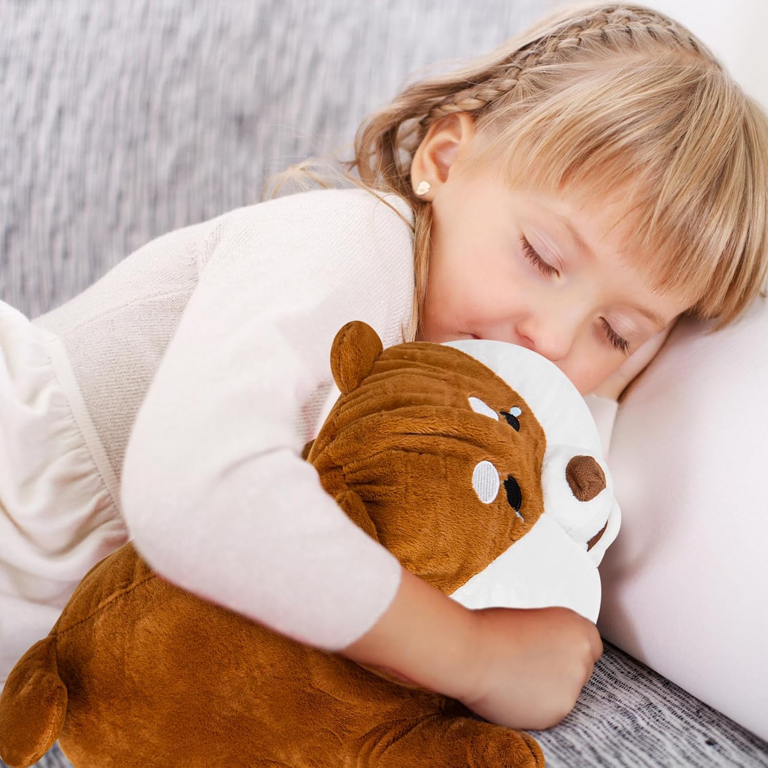 Plupiapio Animales de peluche suaves de 5 libras con peso de perro, 24 pulgadas, gigantes grandes y grandes, peluches Kawaii, juguetes para abrazar,