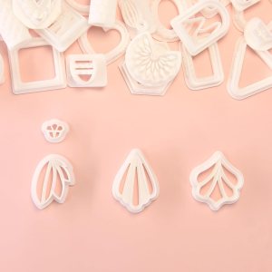 Cortador de arcilla polimérica para joyas de arcilla polimérica, juego de cortadores de pendientes de arcilla de 4 formas Cortador de arcilla polimérica para joyas de arcilla polimérica, juego de cortadores de pendientes de arcilla de 4 formas