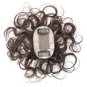 Toppers de cabello humano rizado de seda de 2 x 3 pulgadas para mujeres con cabello adelgazante de corona, 6 pulgadas con clip corto en piezas de Toppers de cabello humano rizado de seda de 2 x 3 pulgadas para mujeres con cabello adelgazante de corona, 6 pulgadas con clip corto en piezas de