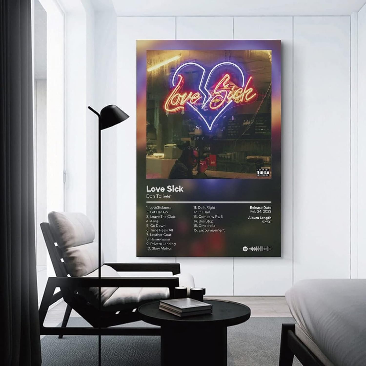 MALOOS Don Toliver – Póster de lienzo de amor enfermo para pared, pintura artística decorativa, sala de estar, dormitorio, regalo, sin marco, estilo
