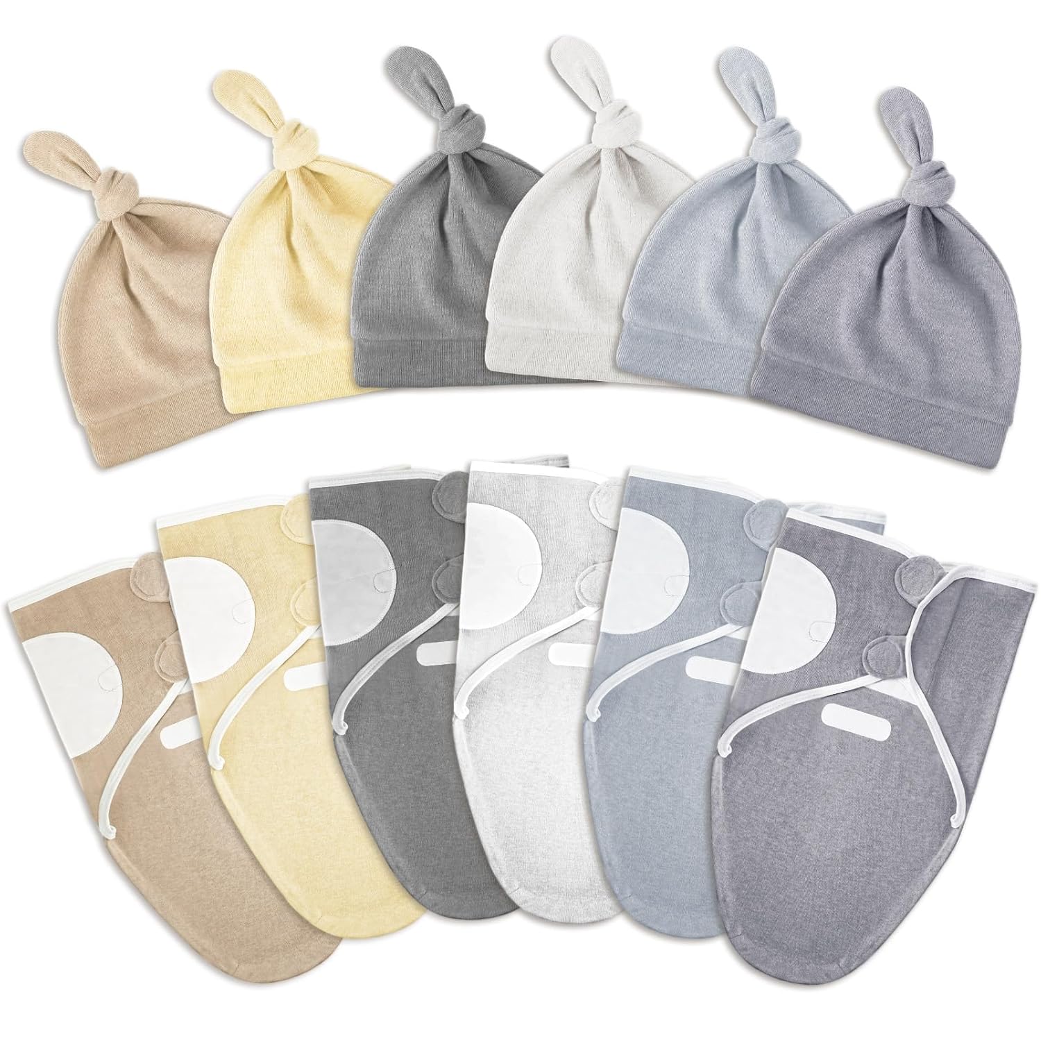 Buryeah Juego de 6 bolsas de dormir para bebé recién nacido, ajustables, suaves y de algodón puro, para bebé, manta suave para recién nacido (serie