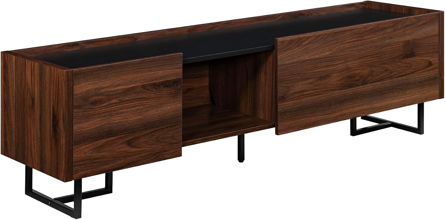 Walker Edison Rowan – Soporte de puerta bajo desplegable de madera y mármol sintético contemporáneo para televisores de hasta 65 pulgadas, 63