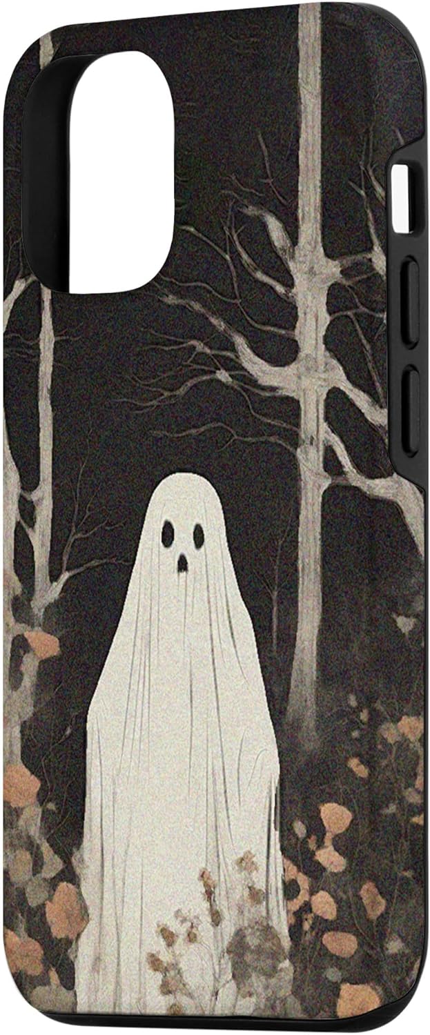 Funda para iPhone 1212 Pro, diseño floral vintage con diseño de fantasmas de Halloween