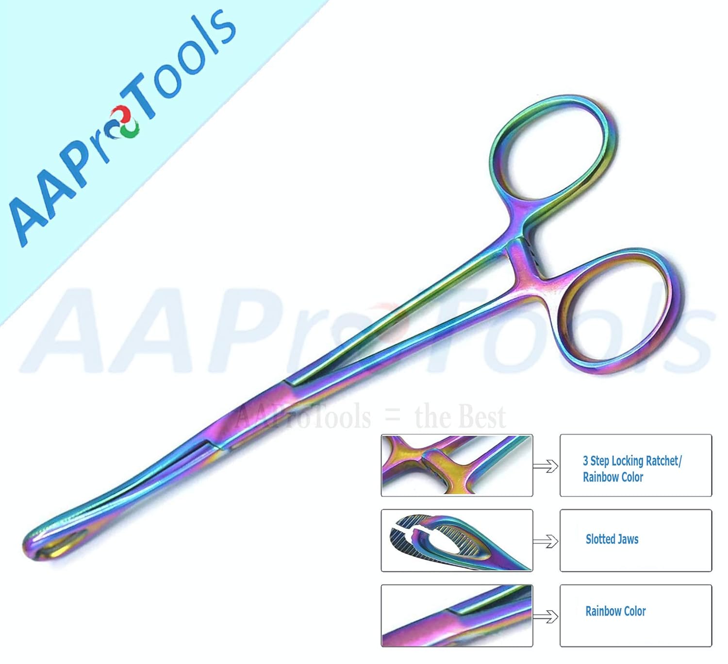 Pinzas para piercing de cuerpo (6.0in), color arcoíris