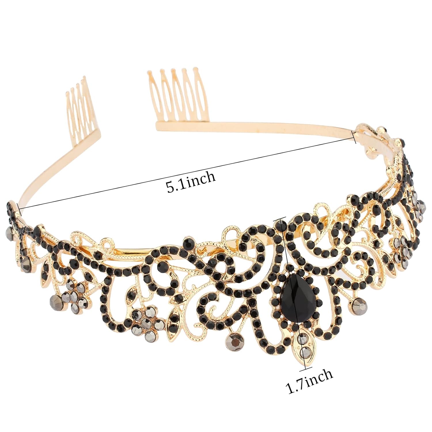 Tiaras y coronas para mujer, corona de reina negra barroca de KICOSY para niñas, diadema de peine para cumpleaños, Halloween, despedida de soltera,