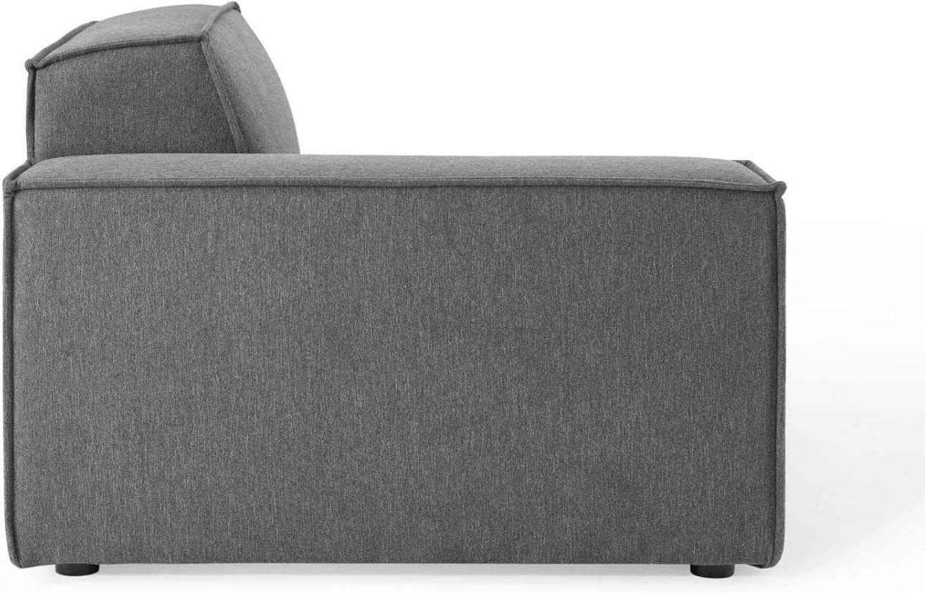Modway Restore – Sofá modular tapizado, 5 piezas con diván, color carbón