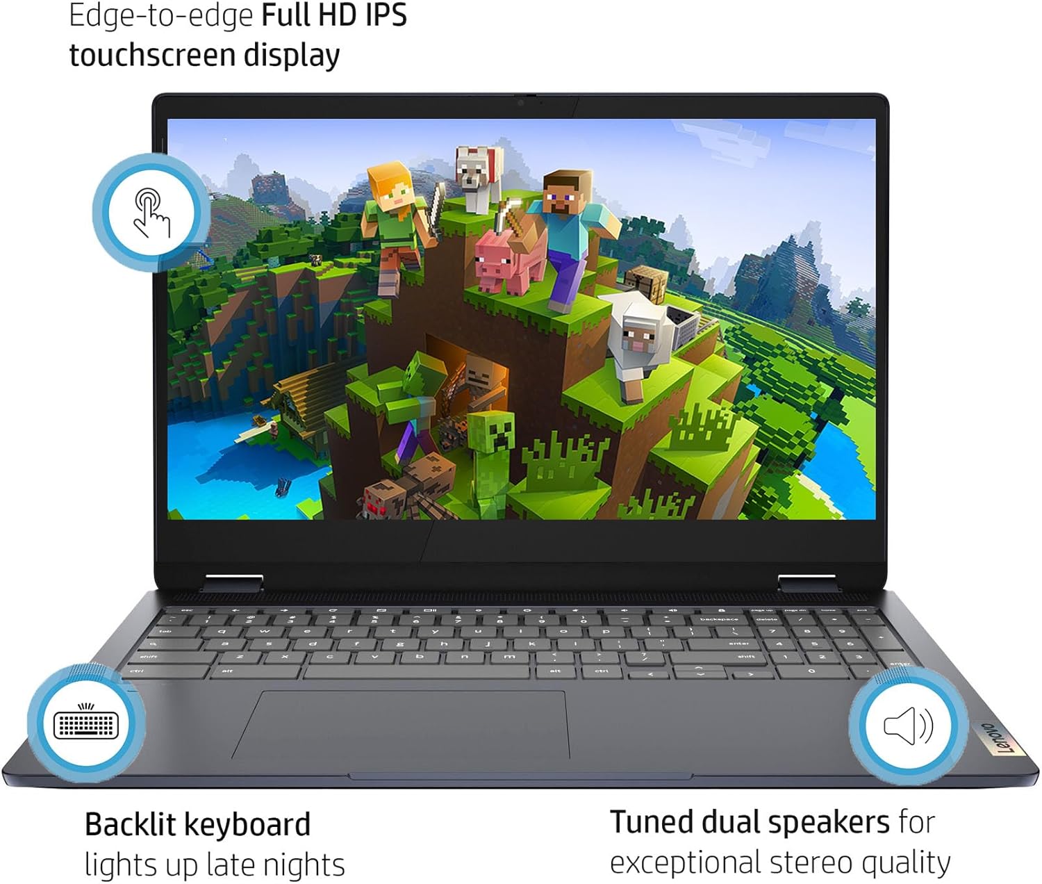 Lenovo Flex 3i Chromebook – Laptop con pantalla táctil 2 en 1 15.6 FHD IPS – Intel Pentium Silver N6000 – Wi-Fi 6 – USB C – Cámara web – Google