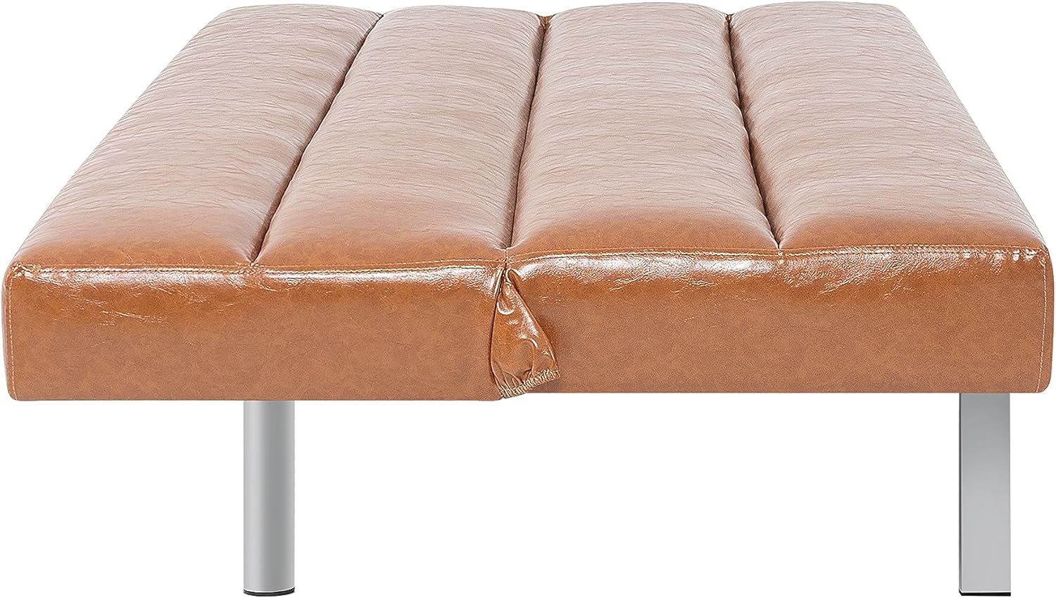 Naomi Home Sofá cama futón de cuero caramelo