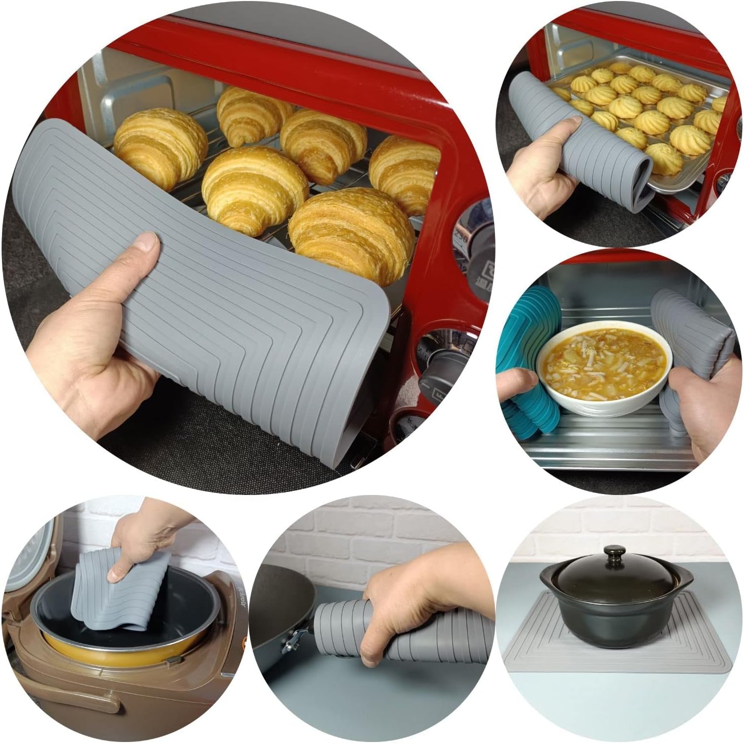 SUNMVEHOT Juego de salvamanteles de silicona para cocina, salvamanteles de silicona para platos calientes, salvamanteles para ollas y sartenes