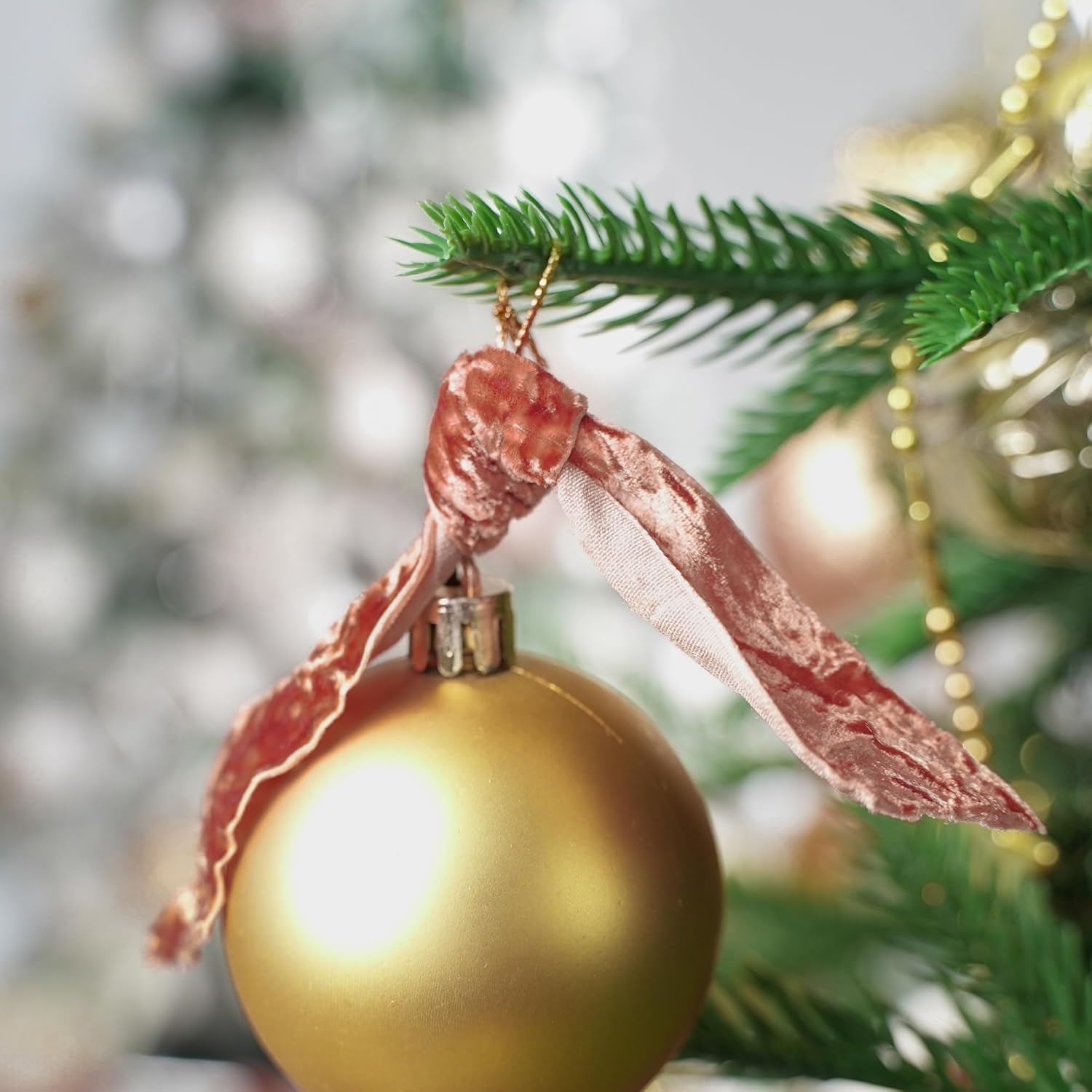 HUIHUANG Cinta de terciopelo de 1 pulgada para adornos de árbol de Navidad, envoltura de regalos, decoración de coronas, invitaciones, decoración de