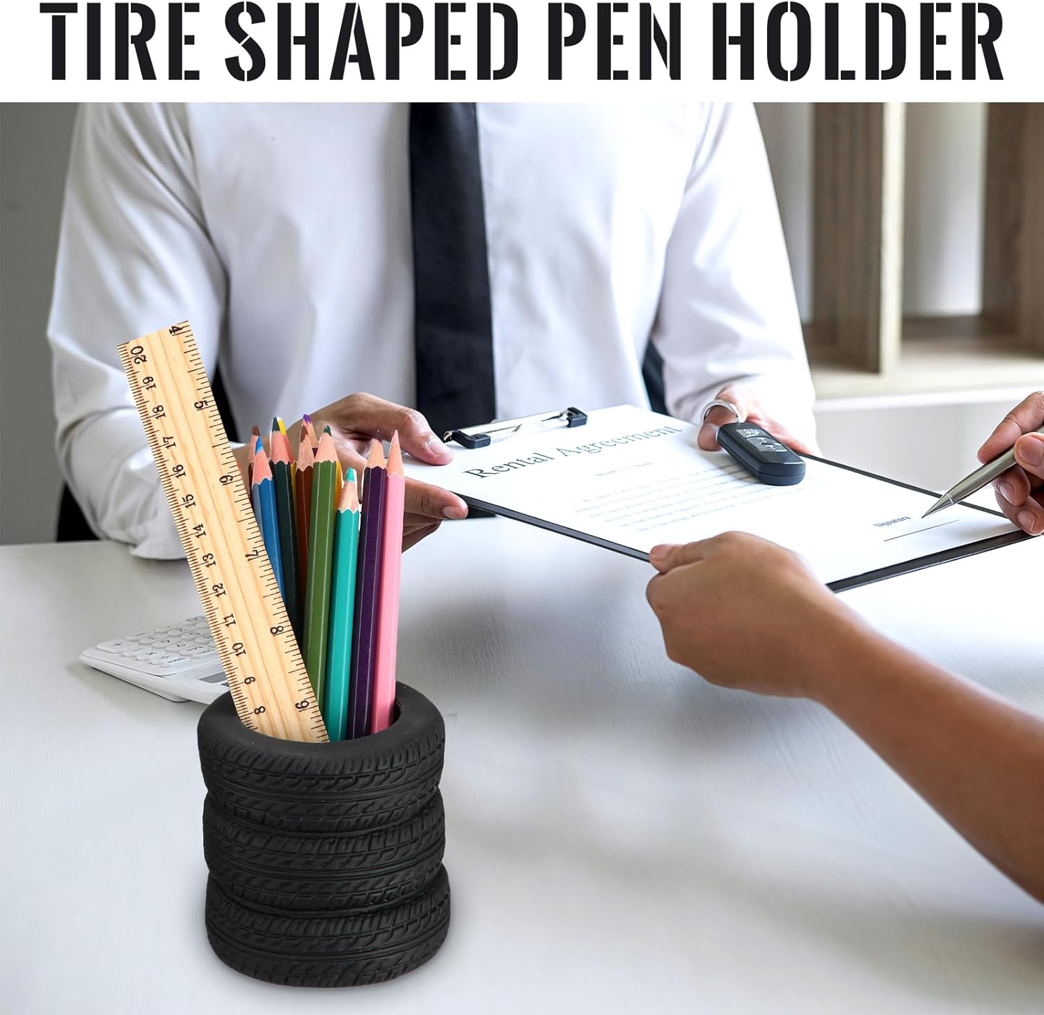 12 soportes para bolígrafos en forma de neumático, soporte para lápices de neumáticos de automóvil, accesorios de papelería para escritorio, niños,