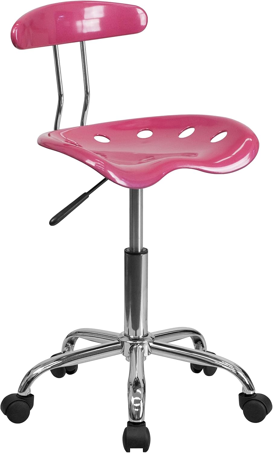 Silla giratoria para computadora Flash Furniture, cromada color verde manzana brillante, con asiento de tractor, Plástico Acero inoxidable, Azul