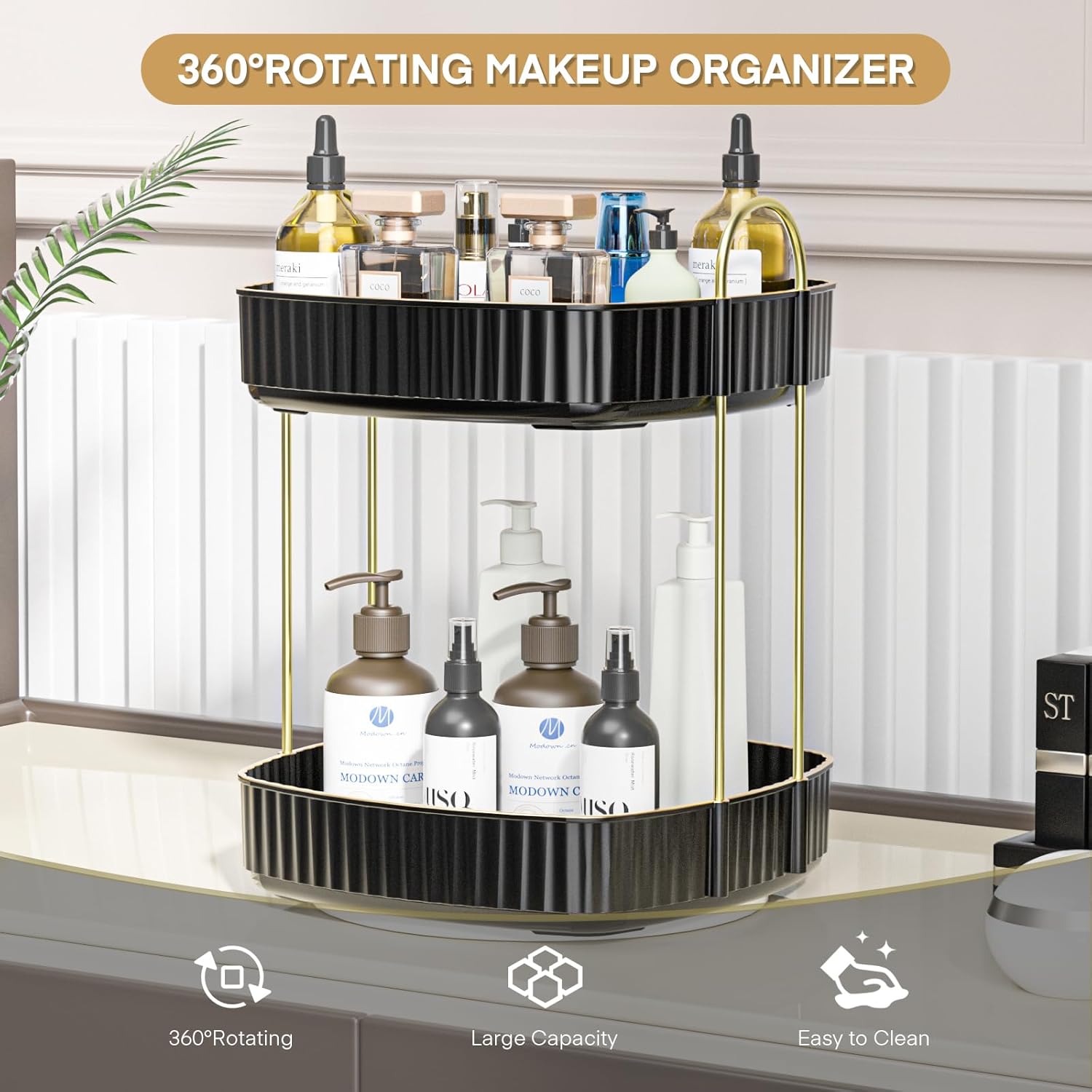 Pet Baby Organizador de maquillaje giratorio para tocador, organizador de encimera de baño de 360, organizadores giratorios para el cuidado de la