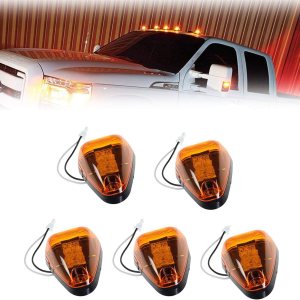 Luces de cabina de ahumado de color ámbar LED para techo de cabina de techo con luz de circulación superior 15442 con kit de cableado para Ford F150 Luces de cabina de ahumado de color ámbar LED para techo de cabina de techo con luz de circulación superior 15442 con kit de cableado para Ford F150