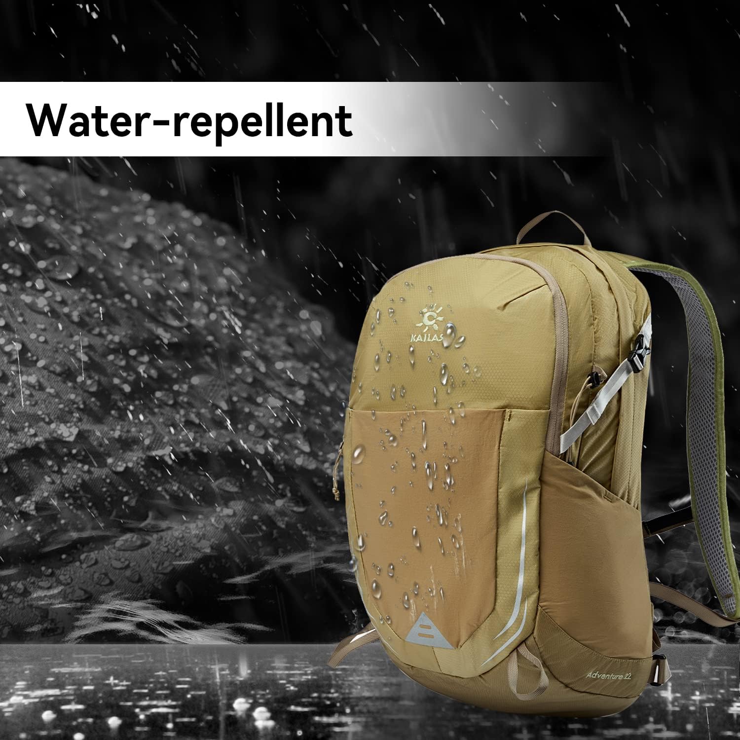 KAILAS Q-WIND II – Mochila de senderismo de 28 litros con cubierta de lluvia para hombres y mujeres, impermeable, ligera, para viajes al aire libre