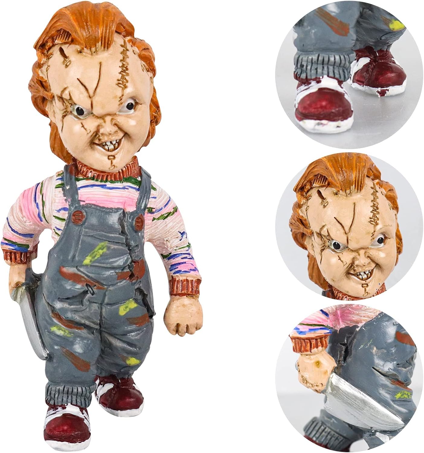 Decoración de gnomos de jardín de película de terror, estatua de Michael Myers, figuras de gnomos de terror para exteriores, Freddy Jason Scream