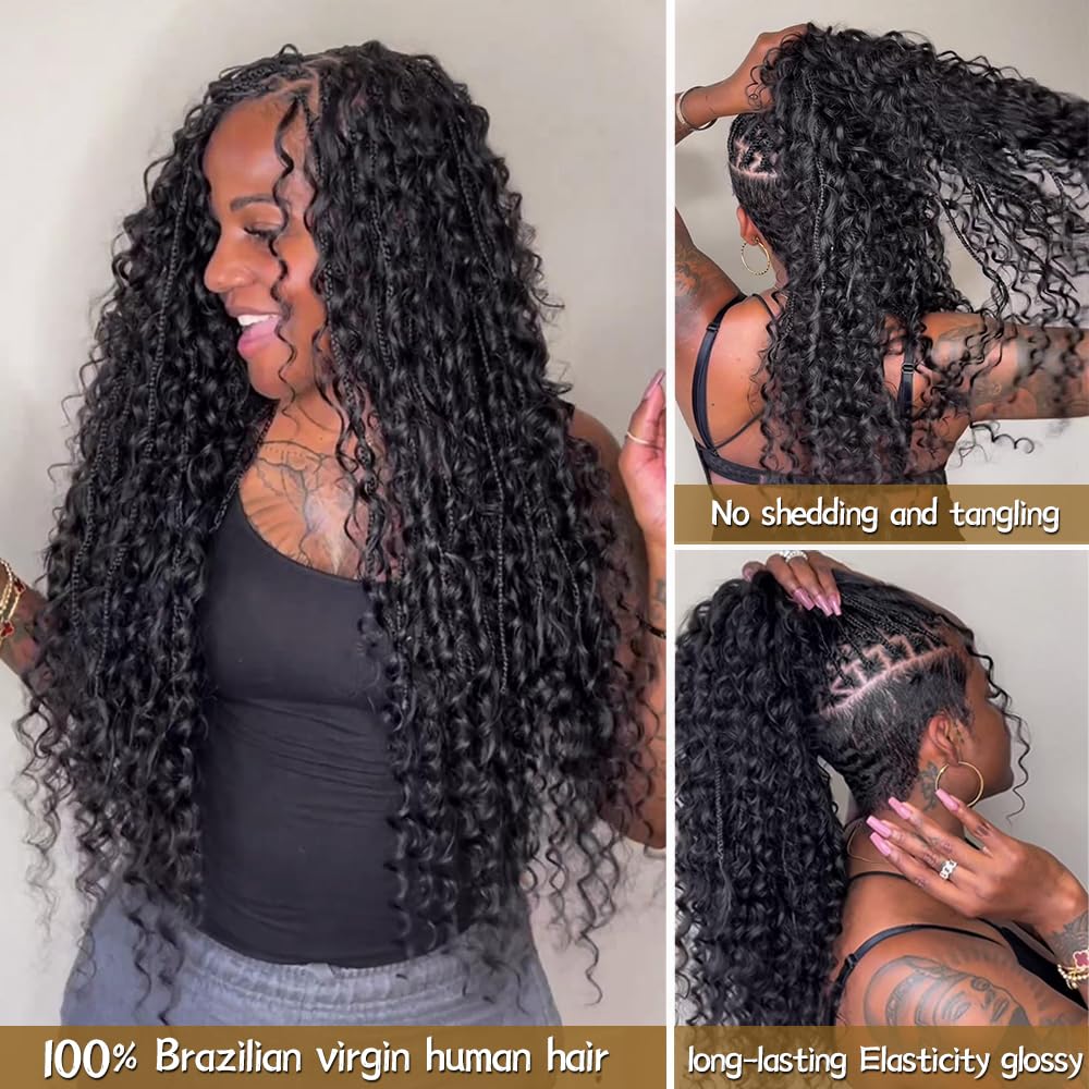 Cabello humano trenzado de 20 pulgadas, ondulado profundo, cabello humano a granel para trenzar, sin trama, 100% sin procesar, rizado micro cabello